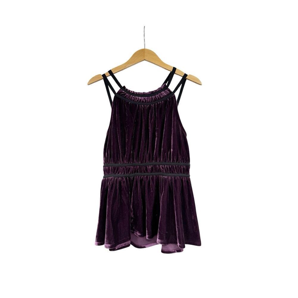 Maurice’s Purple Velvet High Neck Tank Top Witchy Edgy Womens Medium New